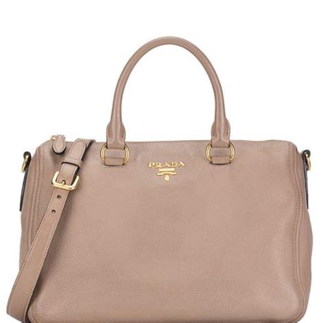 Prada Bauletto Vitello Leather Cammeo Beige Phenix Handbag 1